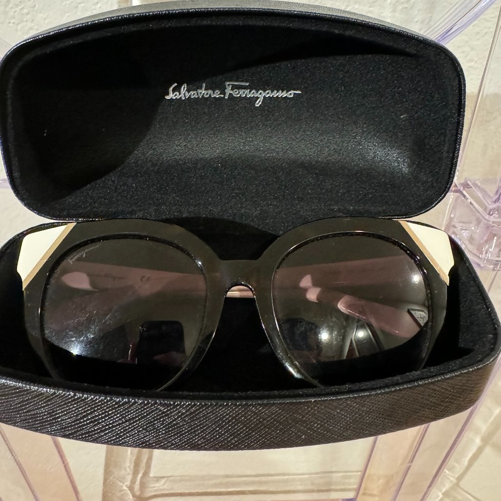 Salvatore Ferragamo Brown & White Sunglasses